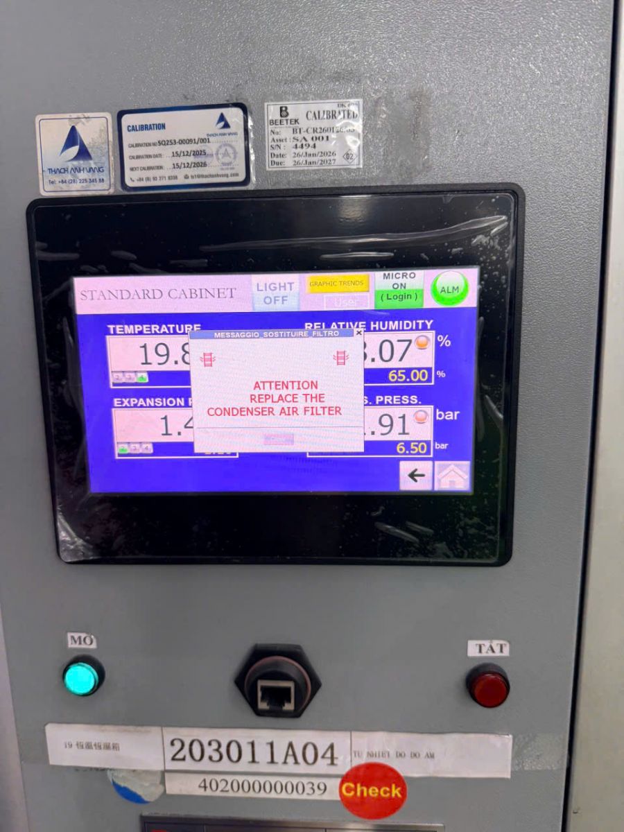 Kiểm tra lịch sử cảnh báo lỗi của tủ